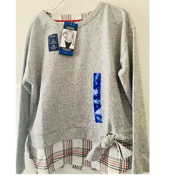 IZOD Women's Long Sleeve 2-Fer Sweatshirt - Picture 3 of 6